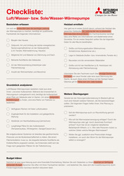 Abbildung Checkliste Luft/Wasser Sole/Wasser Wärmepumpenprojekt