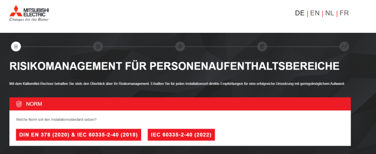 A2L-Kältemittelrechner Screenshot A2L-Kältemittelrechner