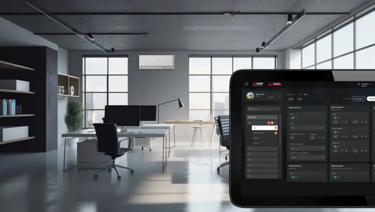 Darstellung der MELCloud Commercial auf einem Tablet