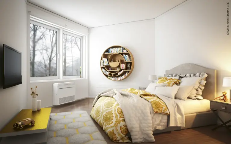 Bild eines Schlafzimmers mit einem MFZ-KT Truhengerät