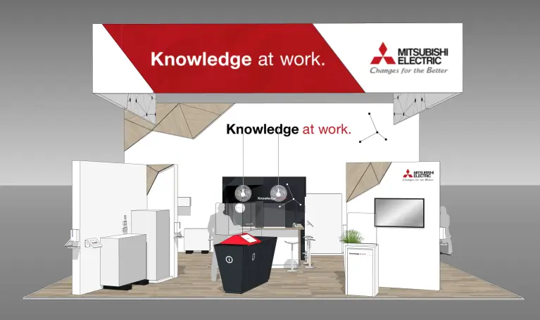 Abbildung Messestand Mitsubishi Electric auf der SHK Essen