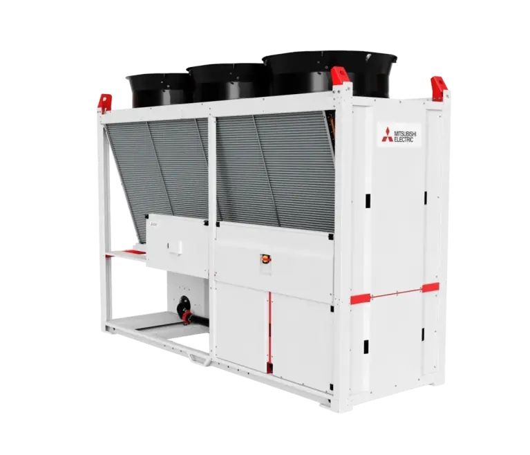 Bild der reversiblen Wärmepumpe MEHP-iS-G07 im geöffneten Zustand