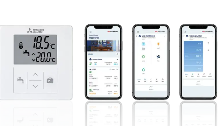 Steuerungssystem MELCloud Smartphones Abbildung Steuerungssystem MELCloud Smartphones