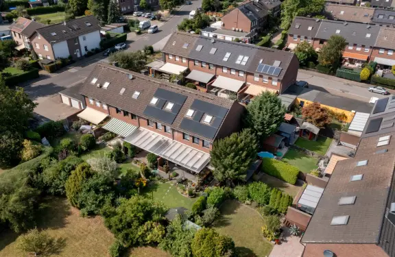 Luftaufnahme der Wohnsiedlung in Duisburg