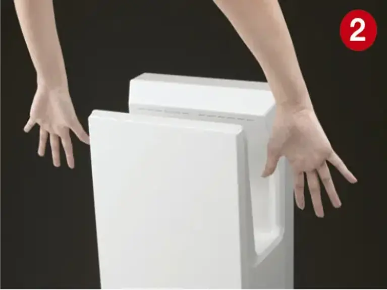 2. dans la zone de séchage,