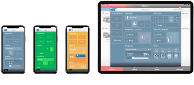 Figure MELCloud sur tablette et smartphone