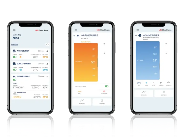 MELCloud Home auf dem Smartphone MELCloud Home auf dem Smartphone