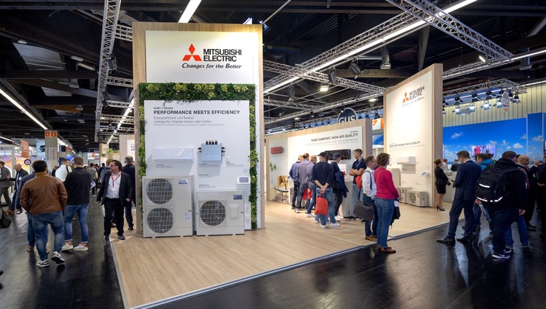 Illustratie van de stand van Mitsubishi Electric op Chillventa 2022 Fig. 1