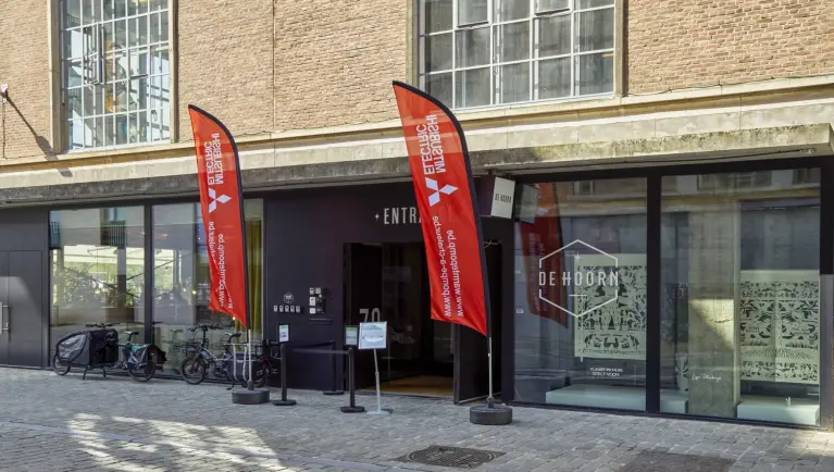Inkom 'De Hoorn' met 2 beachflags van Mitsubishi Electric