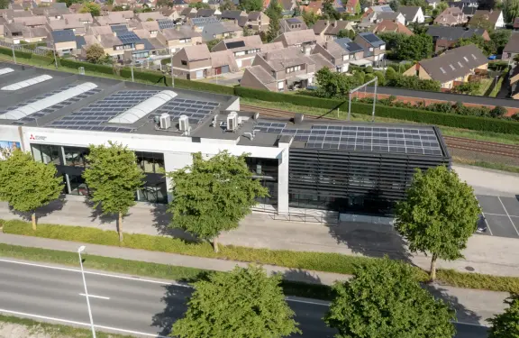 Illustratie Mitsubishi Electric kantoorgebouw