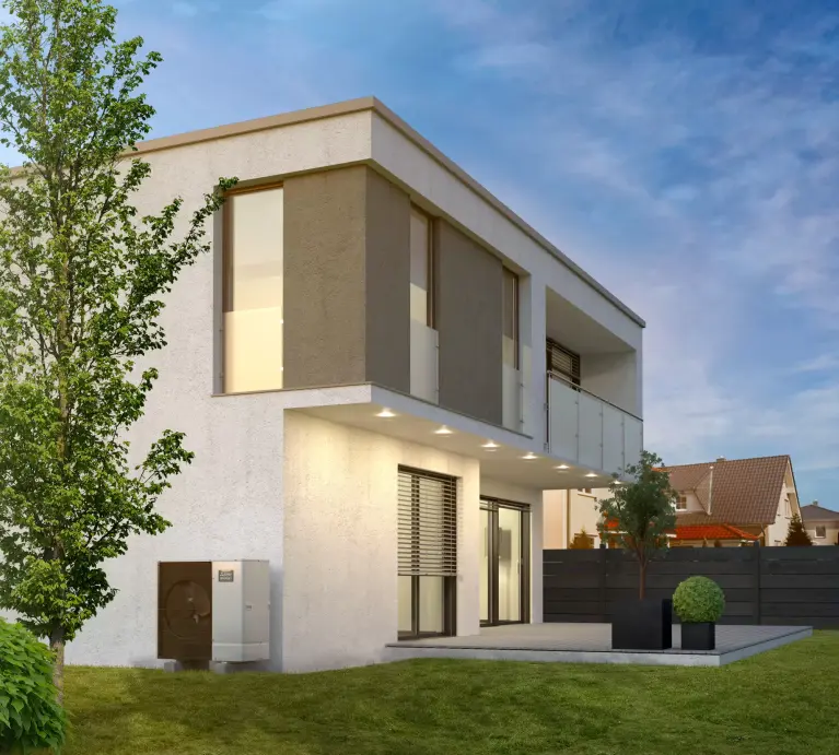 Nieuw modern gebouw Rendering van een nieuw, modern gebouw