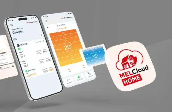 Captures d'écran de la nouvelle application MELCloud Home