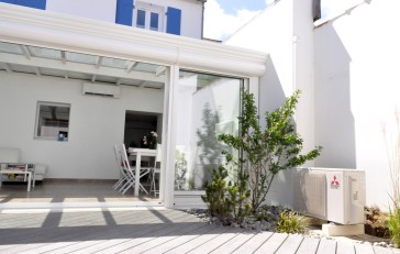 buitenunit aan veranda